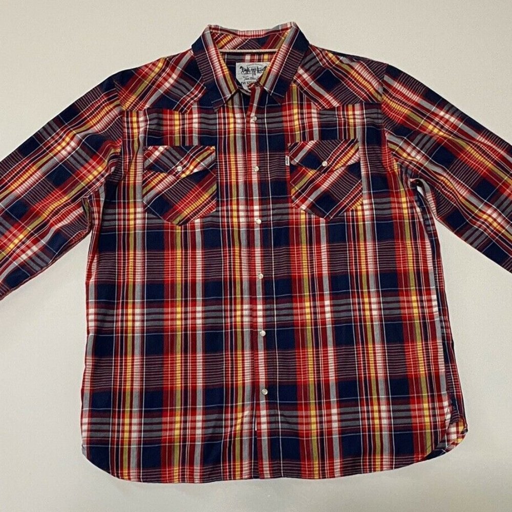 Levis Mens Two Horse Brand Cowboy Pearl Snap XL